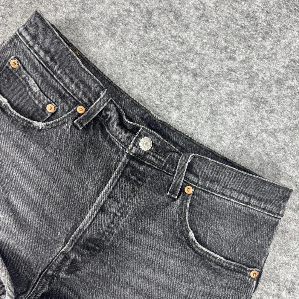 Levis 501‎ Jean Shorts Womens 29 Black Denim Cut Off High Rise Frayed